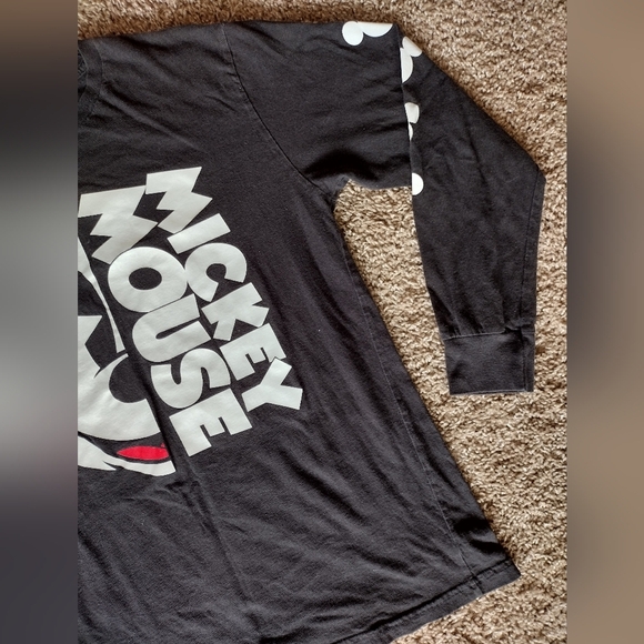 Disney Mickey Mouse Black Long Sleeve T-shirt Large - Picture 4 of 9